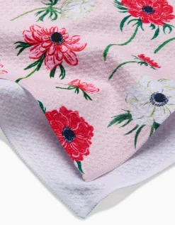 GEOMETRY Anemone Garden Flowers Tea Towel