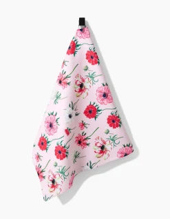 GEOMETRY Anemone Garden Flowers Tea Towel
