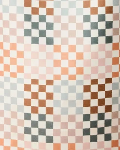 GEOMETRY Autumn Checkers Beach Towel