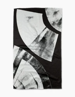 GEOMETRY Black Graphite Shift Tea Towel