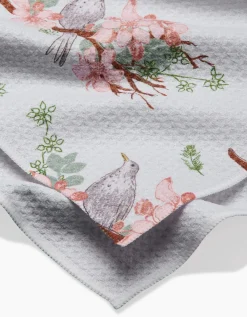 GEOMETRY Blackbird and Blossom Tea Towel