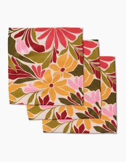 GEOMETRY Blooming Tan Luxe Washcloth Set