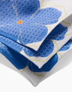 GEOMETRY Blue Blossoms Luxe Washcloth Set
