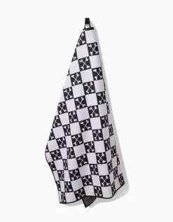 GEOMETRY Boneyard Black Checkerboard Dog Towel