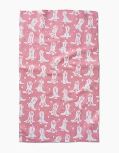 GEOMETRY Boots On Worries Gone Tea Towel