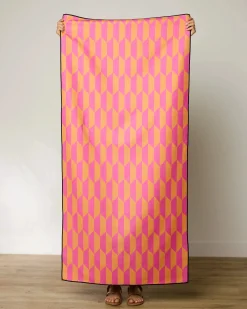 GEOMETRY Bright Trapezoid Beach Towel