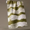 GEOMETRY Brushline Green Tea Towel