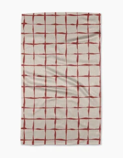 GEOMETRY Brushstroke Checks Tea Towel