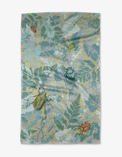 GEOMETRY Bug Leaves Tea Towel