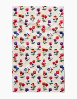 GEOMETRY Bunch of Pansies Tea Towel