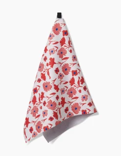 GEOMETRY Carmine Tea Towel
