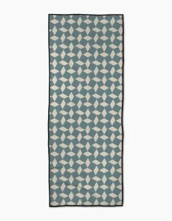 GEOMETRY Circus Stand Teal Cream Yoga Towel
