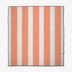 GEOMETRY Coral Block Stripes Beach Blanket