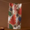GEOMETRY Cut Paper Leaves Mocha Bar Towel