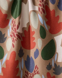 GEOMETRY Cut Paper Leaves Mocha Tea Towel