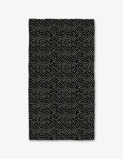 GEOMETRY Dotty Black Luxe Bath Towel