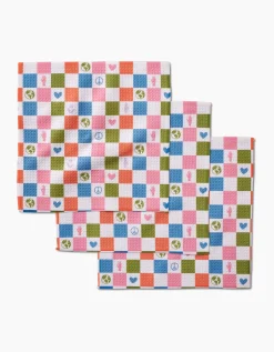 GEOMETRY Earth Day Checkers Dishcloth Set