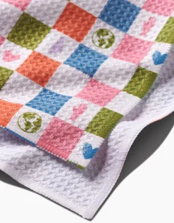 GEOMETRY Earth Day Checkers Dishcloth Set