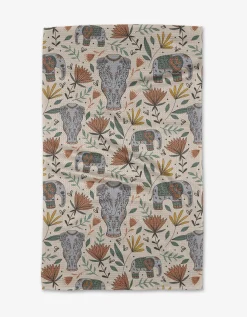 GEOMETRY Elephant Jungle Tea Towel