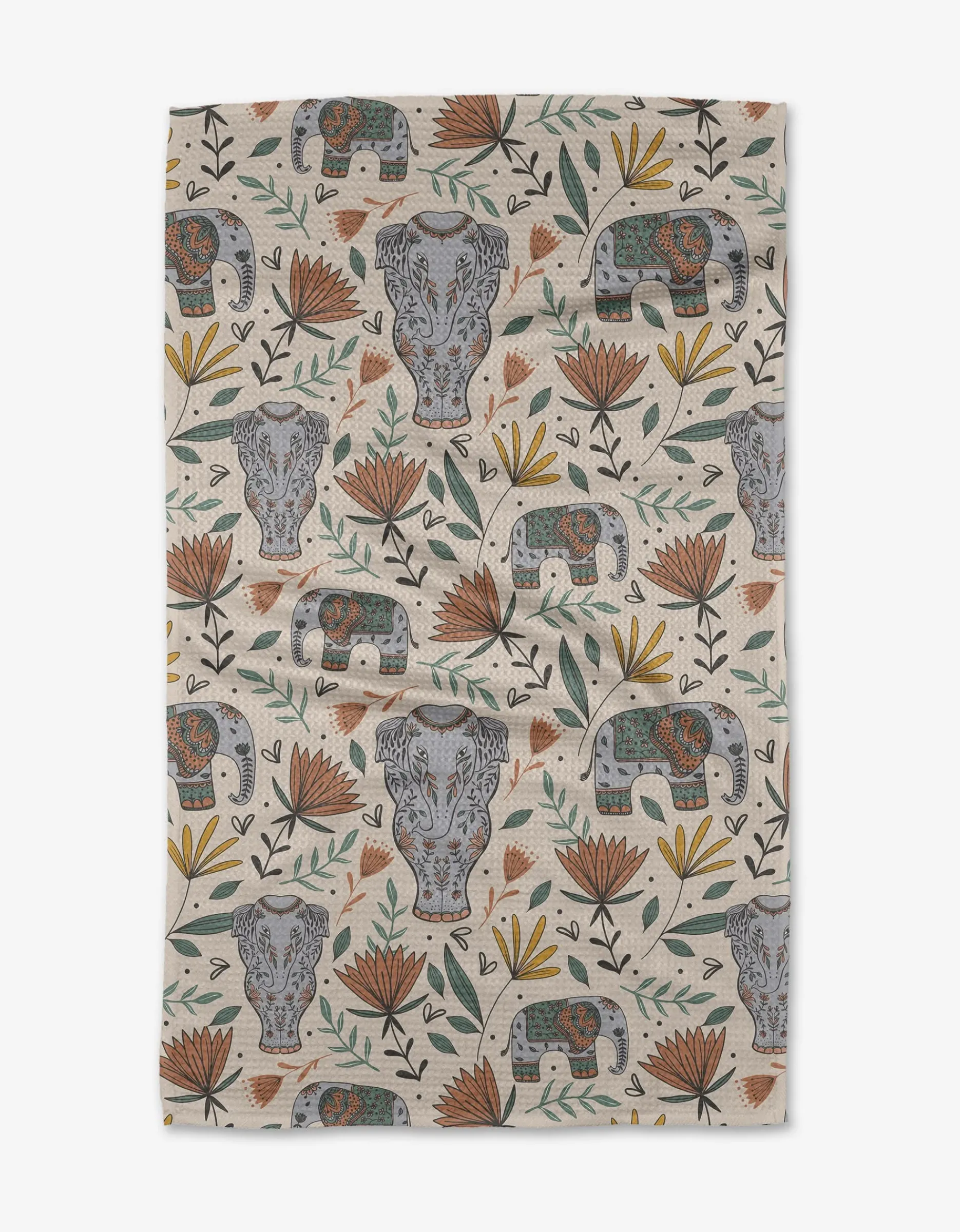 GEOMETRY Elephant Jungle Tea Towel