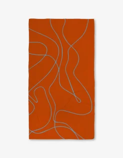 GEOMETRY Energetic Orange Luxe Bath Towel