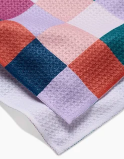 GEOMETRY Fall Checkers Tea Towel