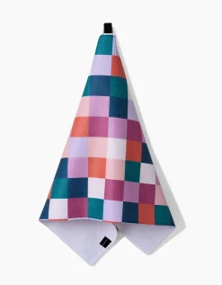 GEOMETRY Fall Checkers Tea Towel