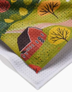 GEOMETRY Fall Sunflower Cottage Tea Towel