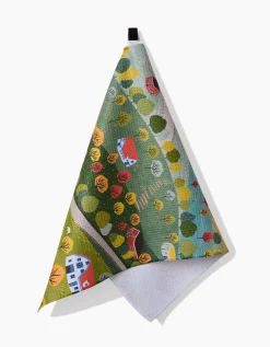 GEOMETRY Fall Sunflower Cottage Tea Towel