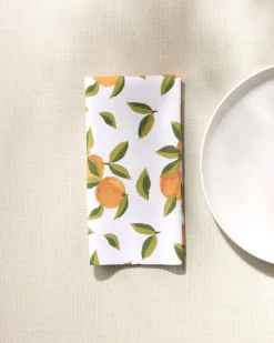 GEOMETRY Fallbrook Oranges Dinner Napkin Set
