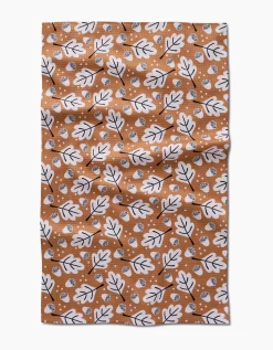 GEOMETRY Falling Acorns Tea Towel