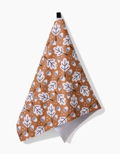GEOMETRY Falling Acorns Tea Towel