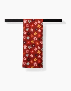 GEOMETRY Field Of Fall Daisies Tea Towel