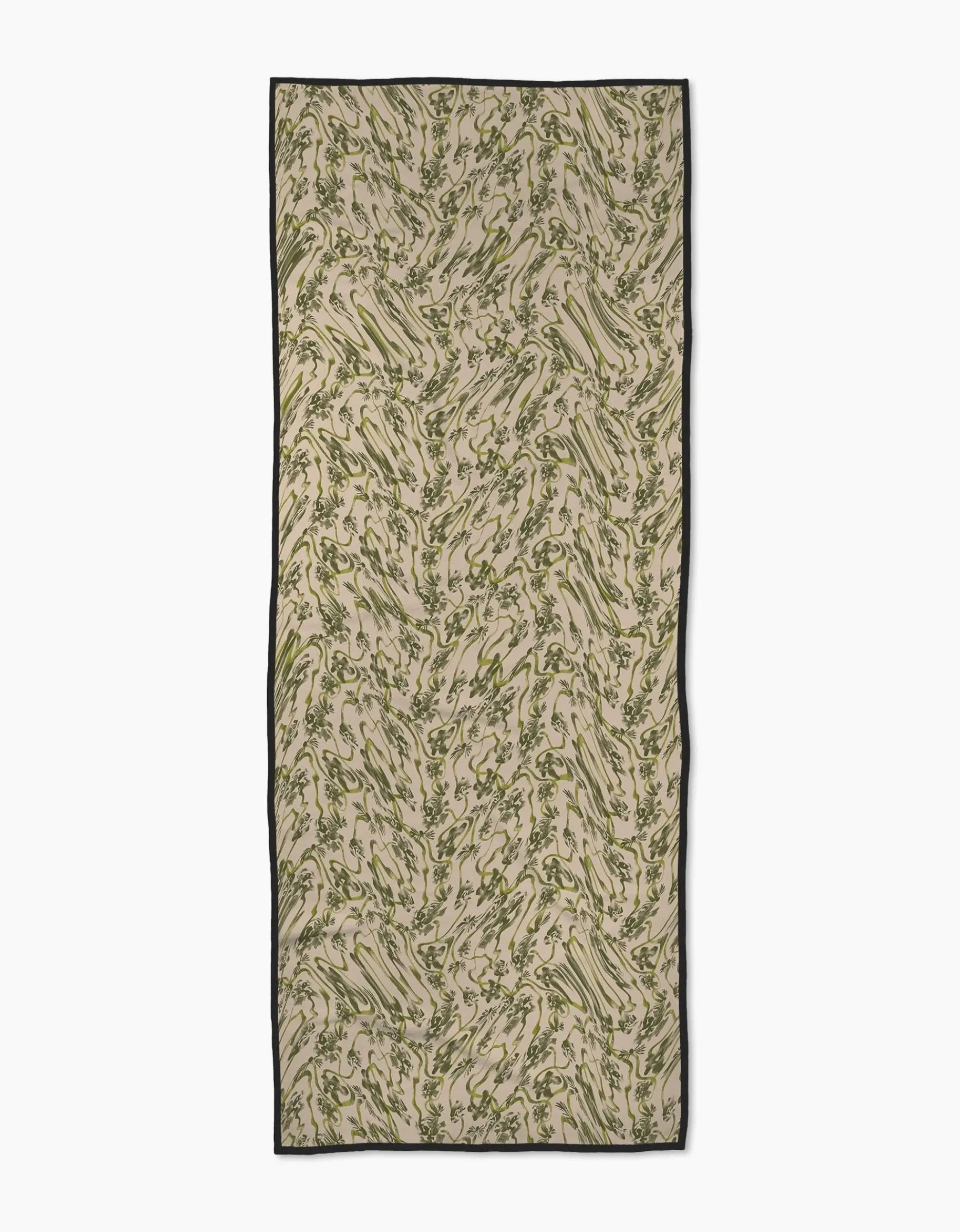 GEOMETRY Floral Swirls Green Yoga Towel