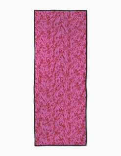 GEOMETRY Floral Swirls Pink Yoga Towel