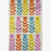 GEOMETRY Folk Art Tulips Tea Towel