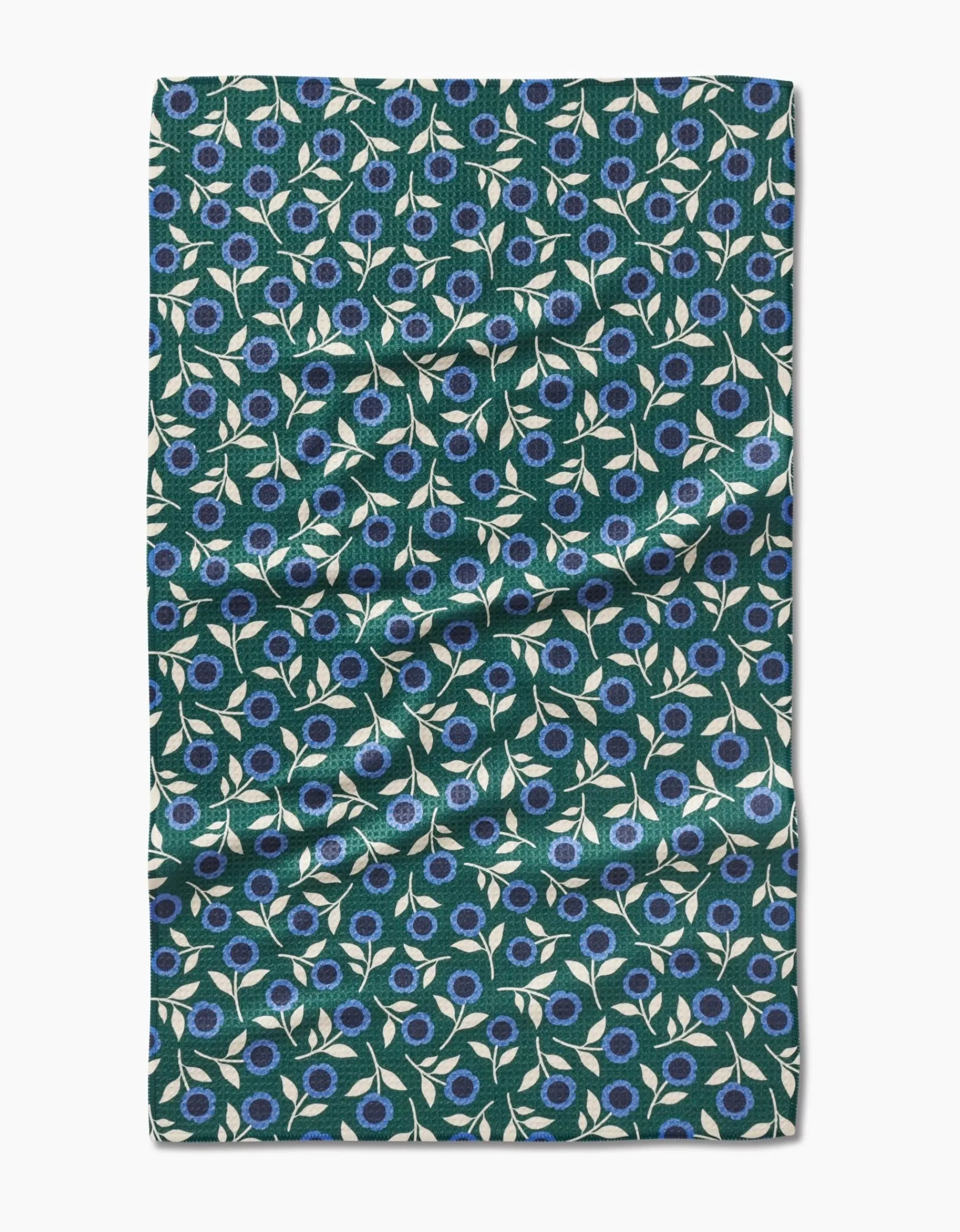 GEOMETRY Friendly Floral Blue Tea Towel
