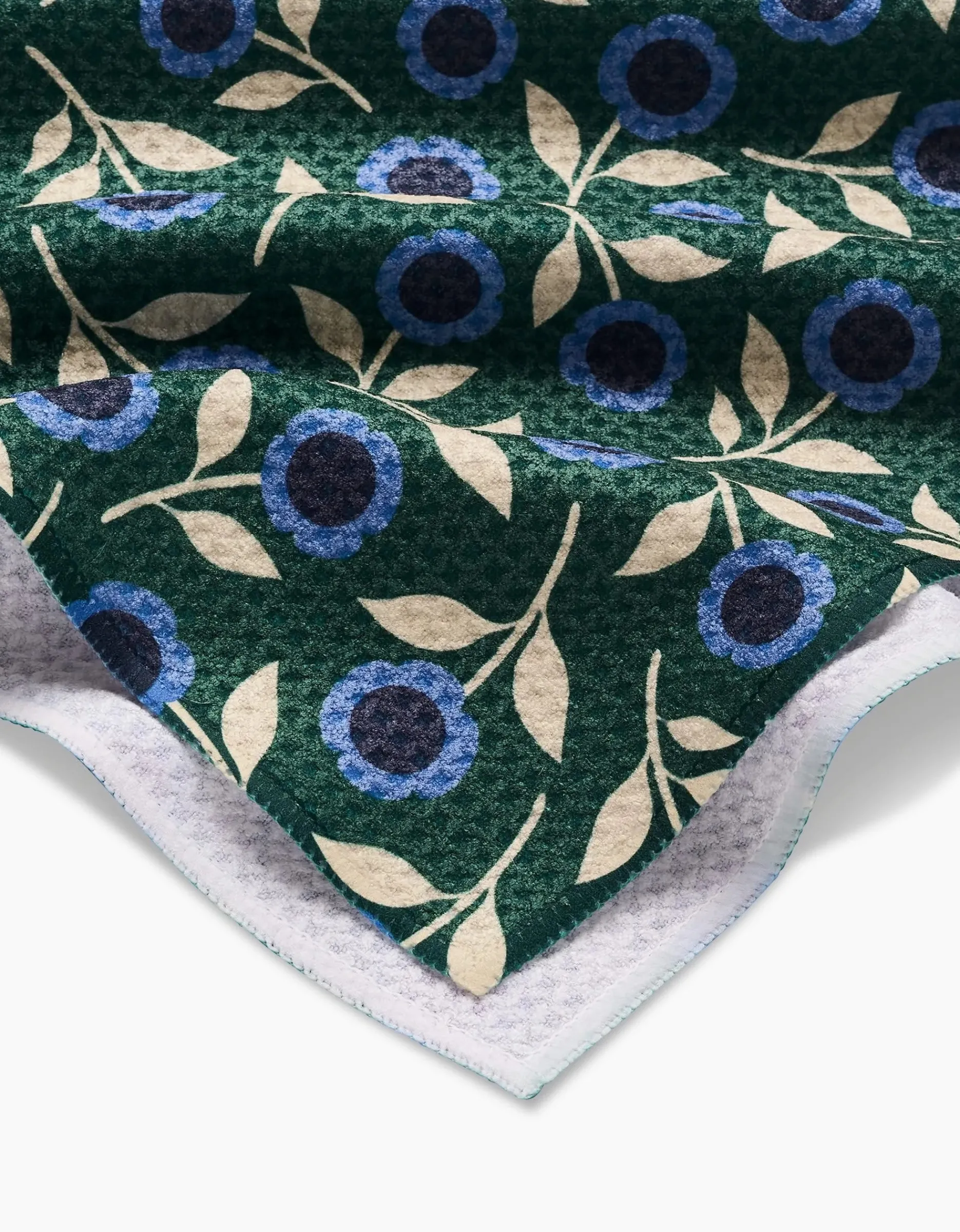 GEOMETRY Friendly Floral Blue Tea Towel