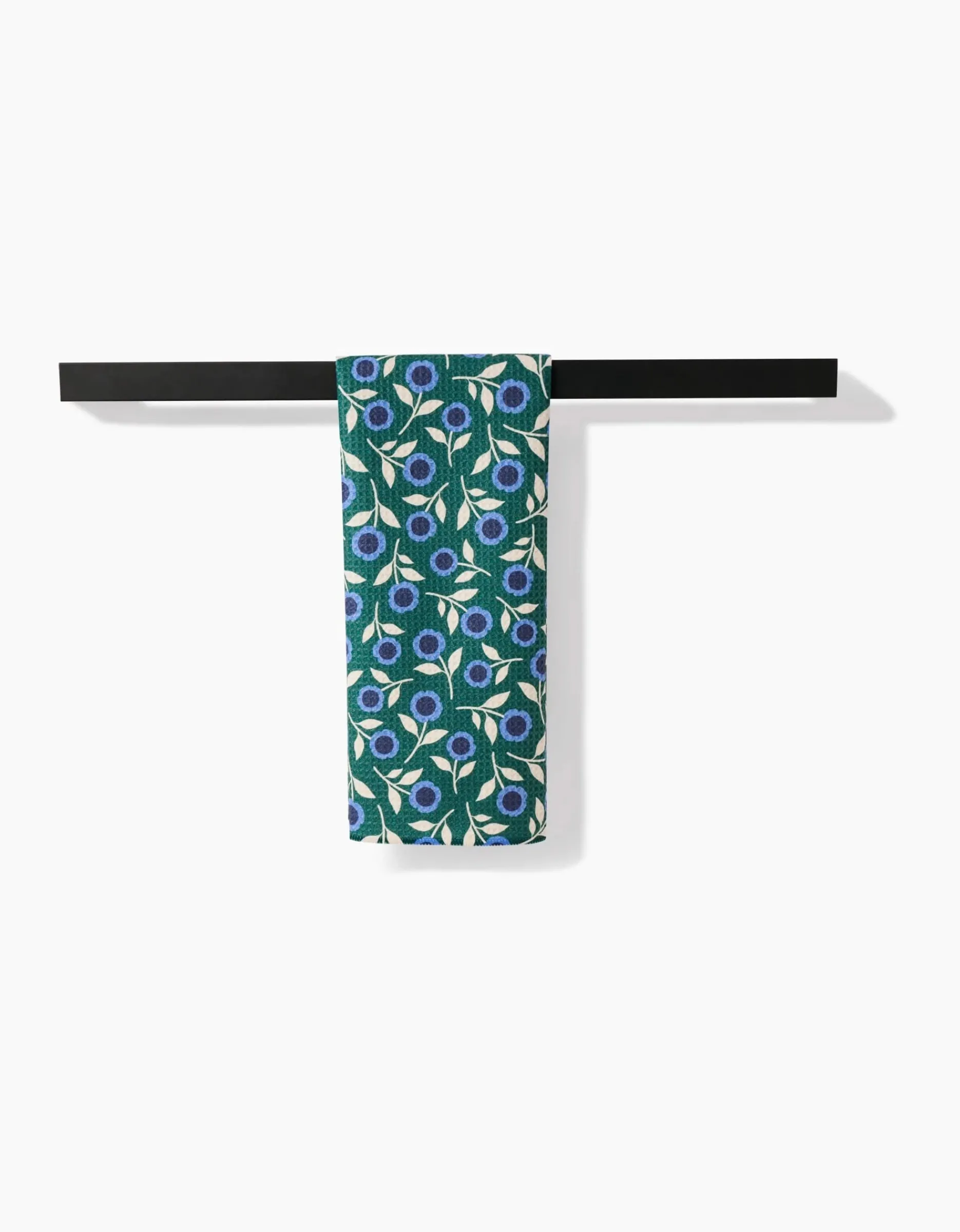 GEOMETRY Friendly Floral Blue Tea Towel