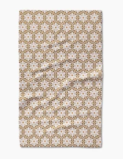 GEOMETRY Geometric Flower Tea Towel
