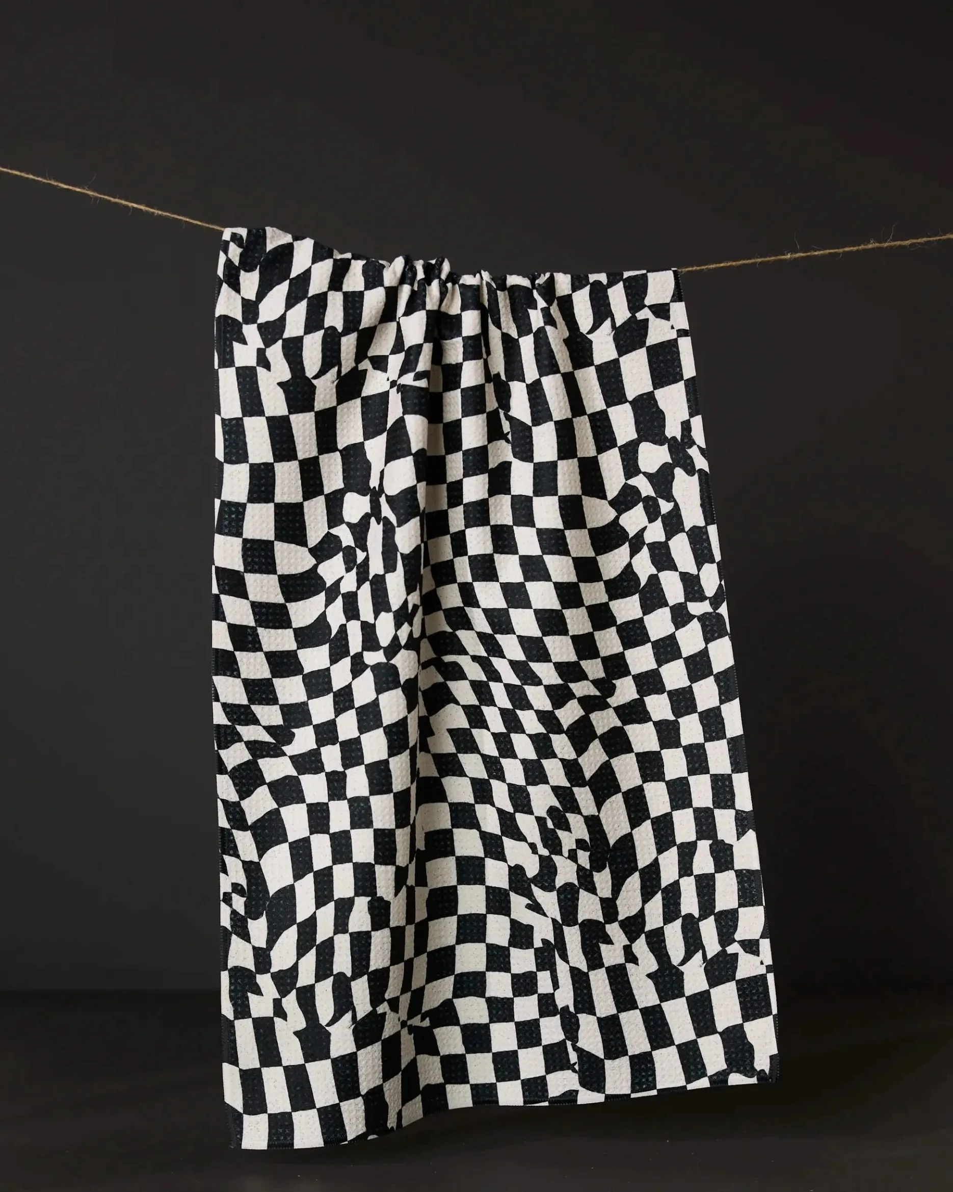 GEOMETRY Glitchy Check Tea Towel