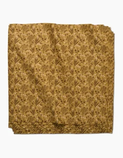 GEOMETRY Golden Fall Flowers Dinner Napkin Set