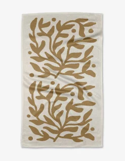 GEOMETRY Golden Garden Tea Towel