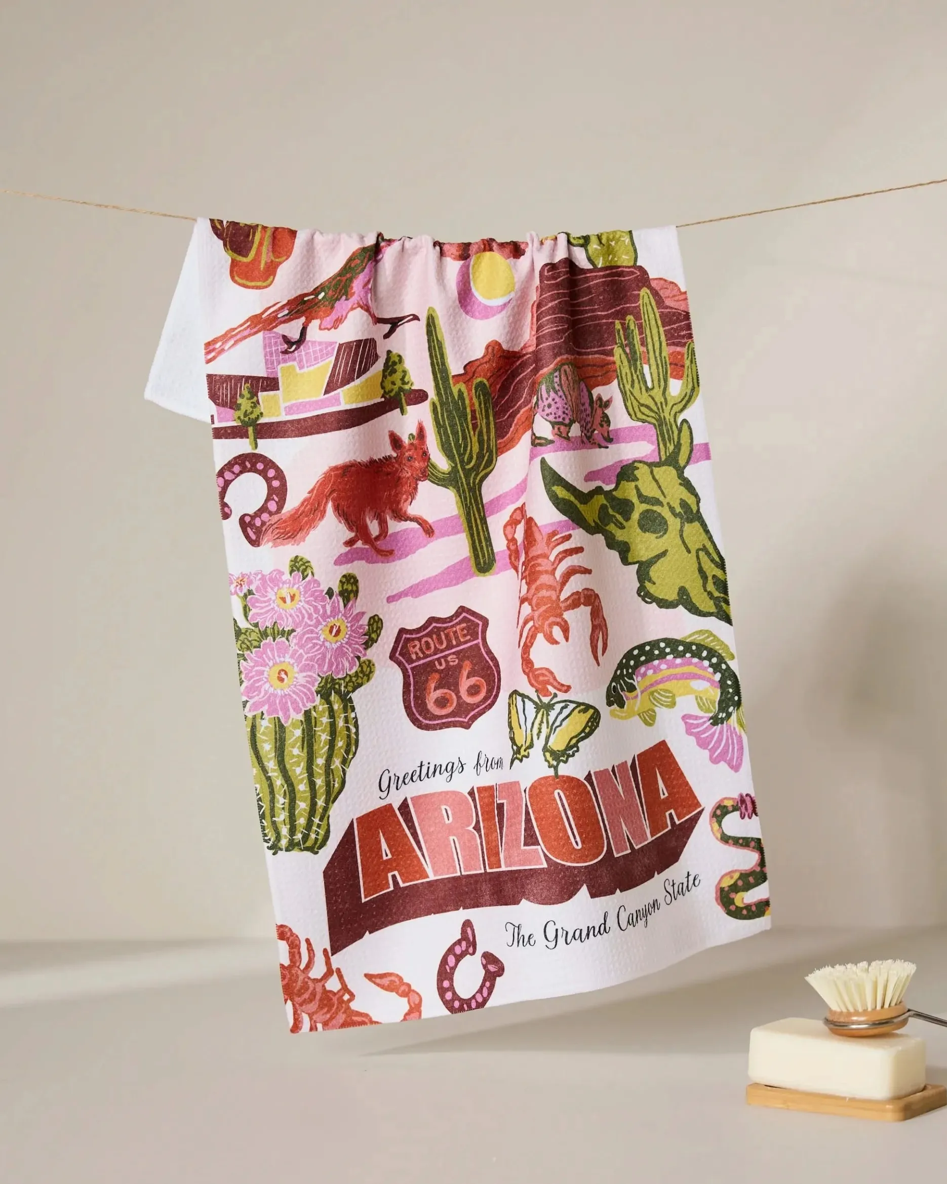 GEOMETRY Greetings From Arizona Tea Towel