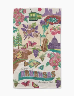 GEOMETRY Greetings From Arkansas Tea Towel
