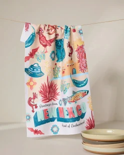 GEOMETRY Greetings From New Mexico Tea Towel