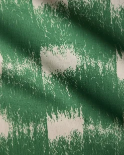 GEOMETRY Hairy Check Green Tablecloth