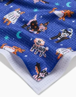 GEOMETRY Halloween Hounds Tea Towel