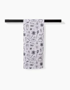 GEOMETRY Halloween Magic White Tea Towel