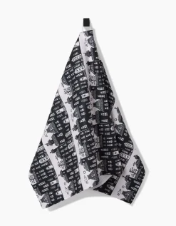 GEOMETRY Haunted House Alley Tea Towel